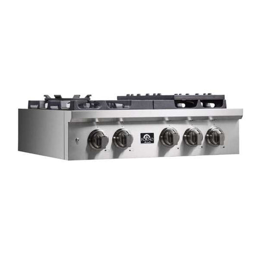 FORNO Spezia 30-Inch Gas Rangetop with 5 Sealed Burners, Stainless Steel (Model FCTGS5751-30)
