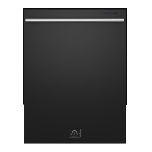 FORNO Pozzo 24-Inch Built-In Dishwasher, Black Finish with Stainless Steel Handles (Model FDWBI8067-24BLK)