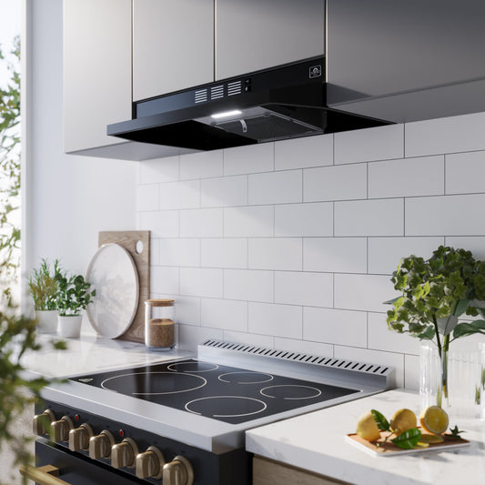 FORNO Cappa 30-Inch Under-Cabinet Convertible Range Hood, 200 CFM, Black (FRHUC5200-30BLK)