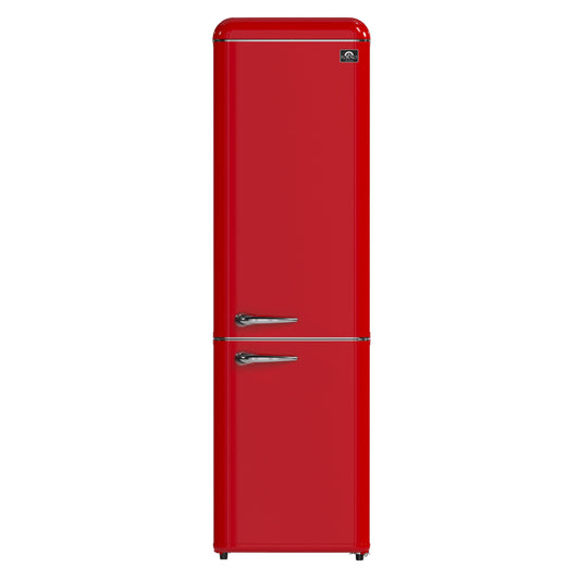 FORNO Storico 22-Inch Retro Freestanding Refrigerator, 9.0 cu ft, Red, Silver Handle, Model FFFFD1745-22RED