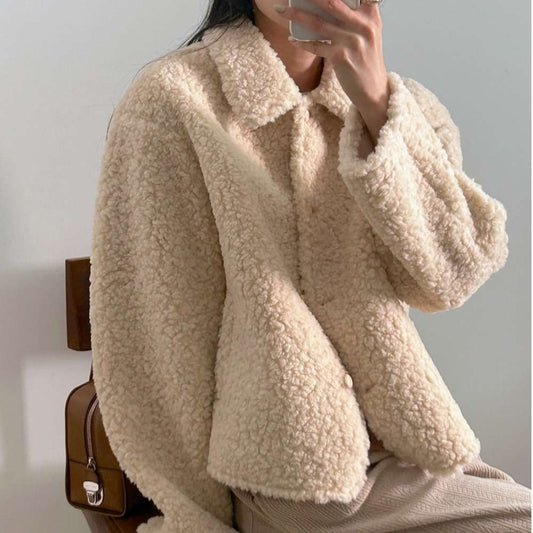 Petite Teddy Sherpa Jacket – Soft Fleece Winter Coat for Petite Women