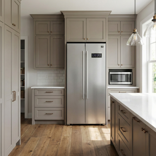 Forno Salerno 33-Inch Side-by-Side Built-In Refrigerator, 15.6 Cu. Ft., Stainless Steel (FFRBI1805-33SB)