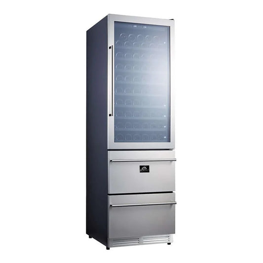 Forno Azienda 24-Inch Dual-Zone Wine Cellar, 108-Bottle Capacity, 6.25 Cu. Ft. (FWCDR6628-24S)