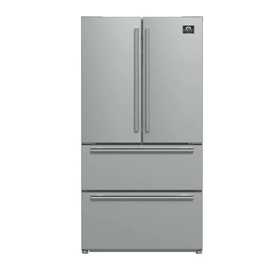 Forno Moena 36-Inch Counter-Depth French Door Refrigerator, 19 cu. ft., Stainless Steel (FFRBI1820-36SB)