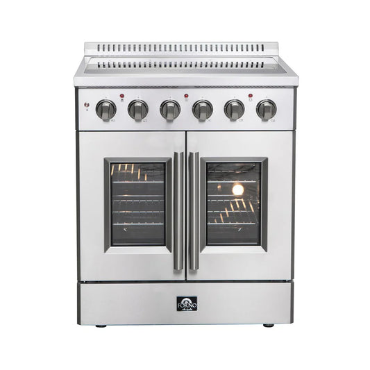 Forno Galiano 30-Inch Freestanding All-Electric Range with French Door Oven, 4.32 cu. ft., Stainless Steel (Model FFSEL6917-30)