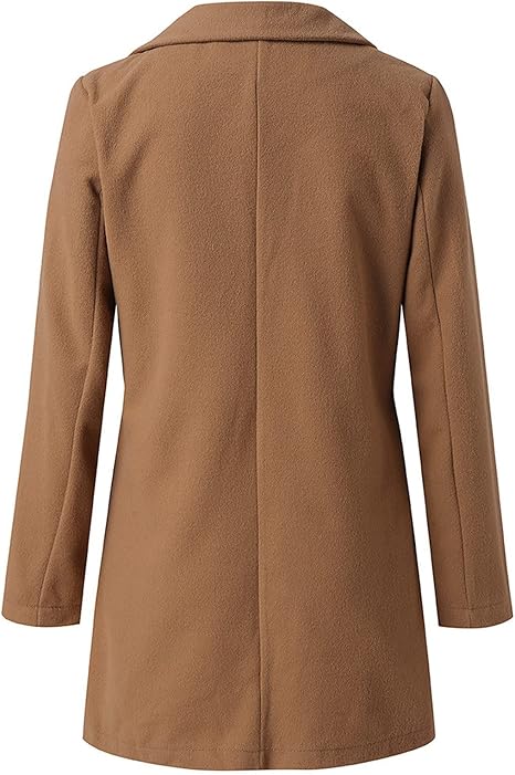 Petite Double-Breasted Wool Coat for Women – Tailored Winter Overcoat