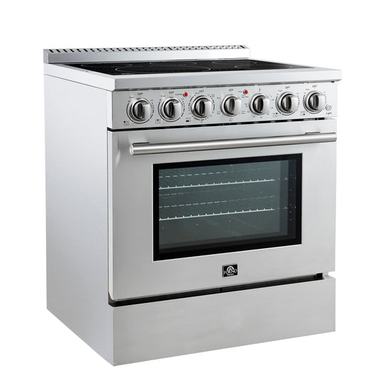 Forno Paolo 30-Inch Freestanding Electric Range, 4.38 Cu. Ft., Stainless Steel (Model FFSEL6011-30)