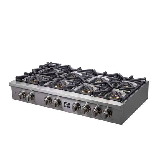 Forno Spezia 48-Inch Gas Rangetop with 8 Sealed Burners, Stainless Steel (Model FCTGS5751-48)