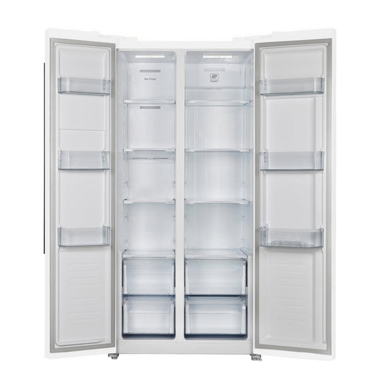 Forno Salerno 33-Inch Refrigerator, 15.6 cu ft, White, with Antique Brass Handles (Model FFRBI1805-33WHT)