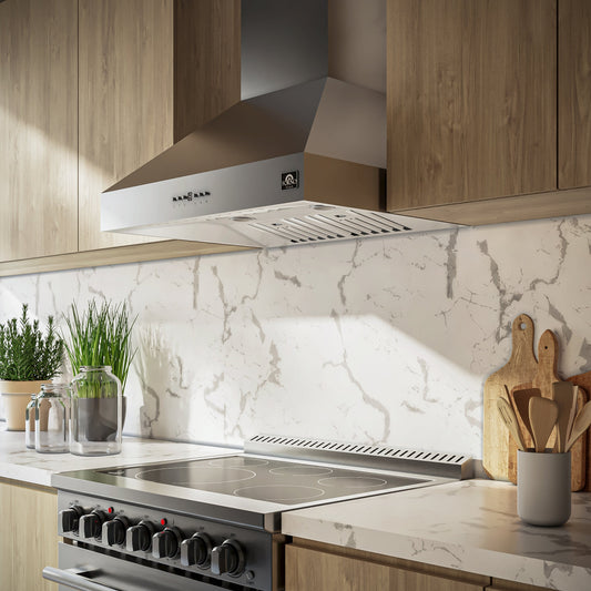 Forno Orvieto 30-Inch Wall-Mount Range Hood, 600 CFM, Stainless Steel (Model FRHWM5094-30)