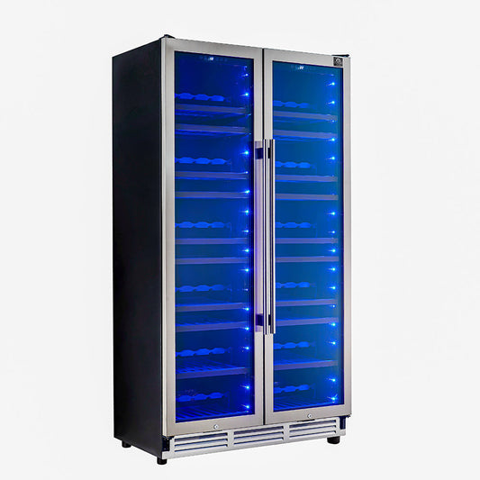 FORNO Vernazza 40-Inch Dual Zone Wine Cooler, 25.07 cu.ft., 166-Bottle Capacity, Stainless Steel (FWCDR6642-40S)