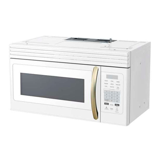 FORNO Scalo 30-Inch Over-the-Range Microwave, 1.6 Cu. Ft., 300 CFM Vent Fan, White with Antique Brass Accents (Model FOTR3007-30WHT)