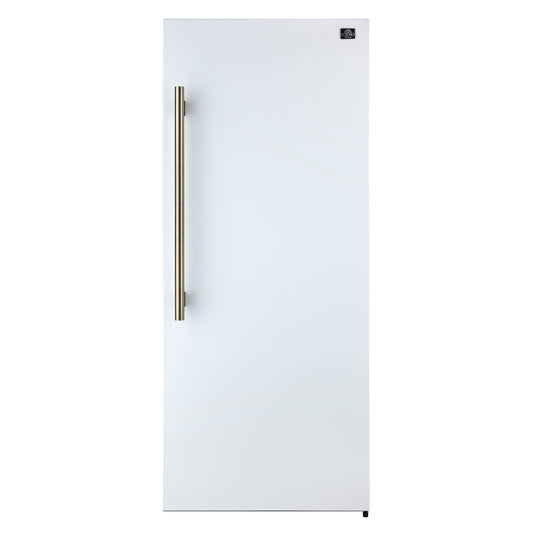 FORNO Maderno 28-Inch Built-In Convertible Refrigerator Freezer, 13.6 Cu. Ft., Right Swing, White with Antique Brass Handle (FFFFD1722-28WHT-RS)