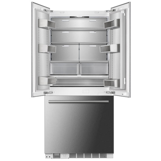 FORNO Rivestito 36-Inch Built-In French Door Refrigerator, 15.5 Cu. Ft., Stainless Steel Panels, Automatic Ice Maker (Model FFRBI1811-36FR)