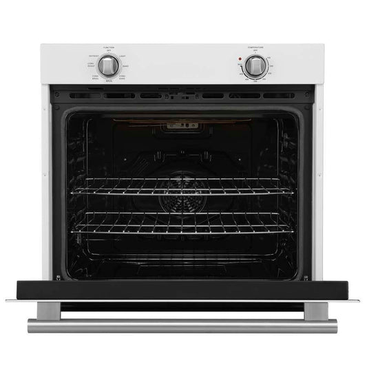 FORNO Espresso Vomero 30-Inch Electric Single Wall Oven, 5.0 Cu. Ft., White with Stainless Steel Accents (FBOEL1370-30WHT)