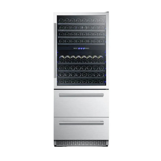 Forno Capraia 30-Inch Dual-Zone Wine Cellar, 144-Bottle Capacity, 6.25 Cu. Ft. (FWCDR6661-30S)