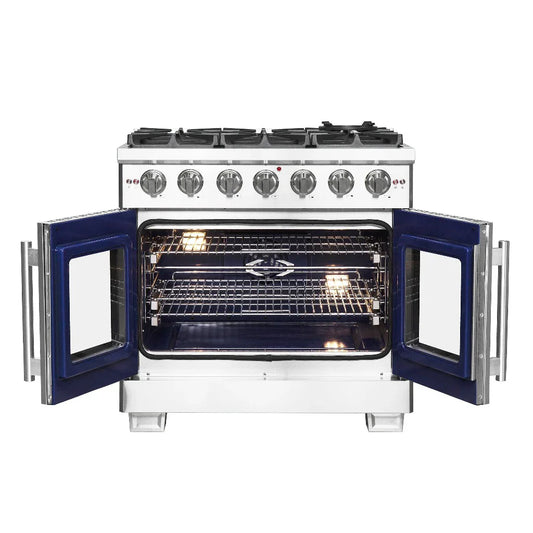 Forno Capriasca 36-Inch Freestanding All-Gas Range with French Door, 5.36 cu. ft. Oven, Stainless Steel (Model FFSGS6460-36)